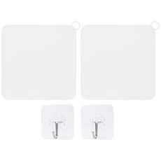 투데이리빙 2세트 하수구 냄새 차단 덮개 대형 + 전용 후크 화장실 베란다 욕실 싱크대 세탁기 배수구 트랩 악취 차단 벌레 방지 손잡이형 사각 거름망 커버, 화이트