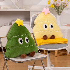 卡通圣誕樹二合一抱枕沙發靠墊辦公室久坐靠枕腰靠墊禮物聖誕節裝飾派對裝飾聖誕掛飾聖誕佈置耶誕佈置居家佈置, 粉色圣誕樹三合一抱枕毯子包,抱枕55cm+毯子100x170cm