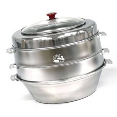 스텐 식당용 만두 조개찜 채반 찜기 스텐찜기 스텐찜솥 대형찜기, 3.유리뚜껑단품 소소 24cm 1인