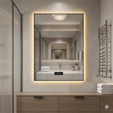 觸控調光 60X80cm 可調色溫明暗 側面發光 智能浴室鏡 LED鏡 除霧鏡 掛鏡 HR24601