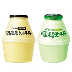 빙그레 단지우유 바나나우유무가당+메로나우유