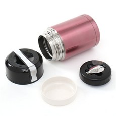 정보다모아샵 보온죽통 1L 로즈레드 보온통