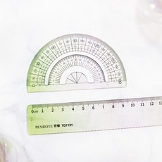 筆樂 TD7191 極光套尺組 直尺 三角板 量角器 學生製圖套尺, 綠色