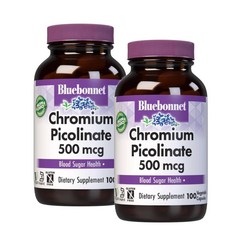 블루보넷 크롬 피콜리네이트 500mcg Bluebonnet Chromium Picolinate, 2개, 100정