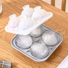 소하임 실리콘 왕볼 축구공 얼음 트레이 4구, 그레이