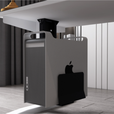 까마느 높이조절 데스크탑 거치대 본체걸이 홀더 거치대 정리박스, 블랙, 1개