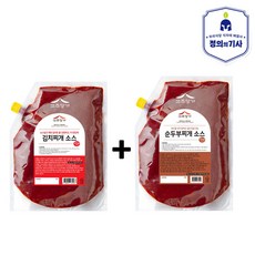 고추명가 김치찌개소스 + 순두부찌개 소스/식당용 업소용 양념 대용량, 2개, 2kg