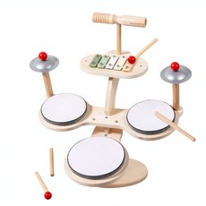 兒童木製音樂打擊樂器, 多功能架子鼓H款1530g, 1套