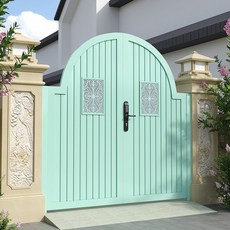 야외 정원 알루미늄 대문 방부목 펜스 주택용 맞춤 울타리 실외 인테리어용, 스타일 11 아연도금 철 사각형, 1개