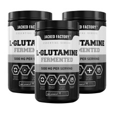JACKED FACTORY L-谷氨酰胺粉 原味 5000mg, 3個, 500克