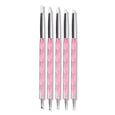 실리콘 브러시 도트 펜 젤 네일 붓 실리콘 브러시 도트펜 5종 세트 핑크 간단 심플 내구성 매니큐어 도구 셀프 네일 네일용품