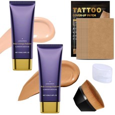 2 Pcs Body Coverage Perfector Body Makeup Waterproof No Transfer with 10 Tattoo Cover Up Patches f, 2 Pcs Body Coverage Perfector,