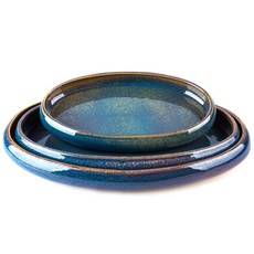 수석받침대 공예품 수반 원형 수경 사각 장식품 진열대 도자기 그릇 불상, 장미홍 예술 분 33cm 원형