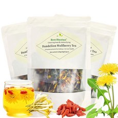 민들레와 고지 베리 차 천연 8가지 허브 성분 블렌드 무첨가 및 무설탕 국화 카시아 씨드 신장 클렌징 1봉지 12개, 3