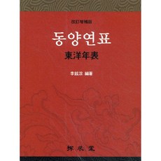 동양연표(개정증보판), 탐구당, 이현종 저