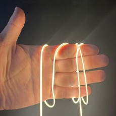 LED스트립 조명 선형 초미세 1mm 원형 리니어라이트 3V 양극/음극 360도 옐로우 웜 COB 130mm 발광, 붉은색, 라이트 30센티 길이