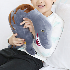 휴대용 어린이 목베개 공룡 캐릭터 키즈 목베개, 공룡인형 목베개/트리케라톱스