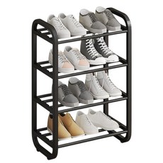 레디박스 현관 튼튼 간편조립 신발장 신발정리대 미니 선반 수납함 45cm, 4단, 블랙