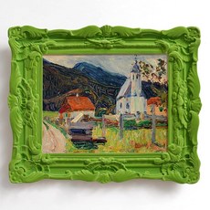 FOLKOR 20.3 x 25.4cm(8 x 10인치) 그린 그림 프레임 탁상 선반 책상 장식용 수평 또는 수직 디스플레이를 위한 펑키하고 화려한 프레임 가족 사진 개 고양이, 바로크, 잔디 그린