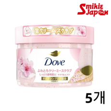 도브 크리미 스크럽 사쿠라 앤 머스크 바디 각질 케어 보습 샤워용 일본직배송, 5개, 298g