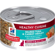 Hill's Science Diet 希爾思 HEALTHY CUISINE 成貓香煎鮪魚燴胡蘿蔔主食罐 濕糧 2.8oz, 1個, 【成貓】香煎【鮪魚】燴胡蘿蔔