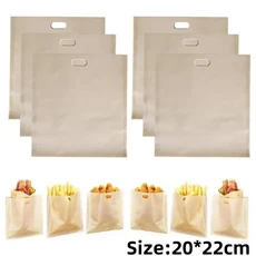 재사용 토스터백 스틱방지 토스트 샌드위치백 유리섬유 빵백, XL, 5PCS, 상세설명참조