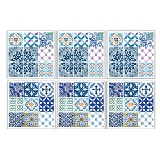 타일 인테리어 스티커 모던 타일 유러피언 블루 주방 욕실, 본상품