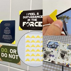 사진꾸미기 옐로우 코너 스티커 24개 다꾸용 사진스티커 모서리스티커 크라프트지스티커