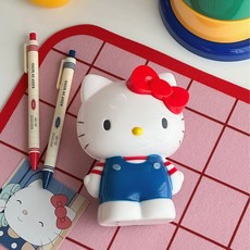 이이공브이샵 레트로 스트라이프 키티 펜꽂이 브러쉬홀더 연필꽂이 책상정리, 1개, 레드