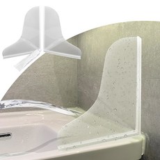 모파슨 실리콘 샤워 스플래시 가드 투명 욕조 모서리 고정용 접착제가 포함된 욕실 워터 세면대 욕조 싱크대 등에서 사용 가능 - 2팩, 9.2 x 7.2 inches, Clear