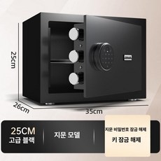지구모든마켓 가정용금고 소형금고 미니금고 가정용, 25cm 프리미엄 블랙 +