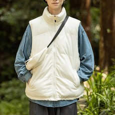 羽絨背心男款 保暖防風防潑水坎肩棉外套 時尚有型顯瘦輕羽絨 加厚休閑大碼鋪棉無袖外套