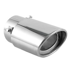 DUSCOKE 스테인리스 스틸 자동차 배기 팁 2.5인치 입구 3.4인치 출구 크롬 테일 인후 파이프 머플러 팁 1.5~2.25인치 직경 파이프 테일파이프 개조 액세서리(직선), Straight, 1개