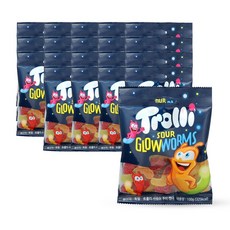 트롤리 젤리 사우어 구미 캔디 100g 지렁이 간식 젤리, 20개