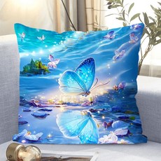 아름다운 꽃패턴 소파쿠션 양면 소파 쿠션 솜 포함 세탁가능 고탄력 트렌디 꽃스타일 수집가 추천 특별한 디자인 트렌디한 스타일, XKHD-12, 40 x 40CM (솜포함 양면쿠션)