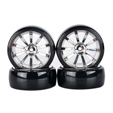 부드러운 드리프트 타이어 어댑터 1/10 RC 모델 자동차 차량 액세서리 사쿠라 D5 YOKOMO 63x26mm 12mm 4 개, A-Silver