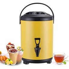 BbteK6L 8L 10L 12L 반 보일러 온냉수 디스펜서 스테인리스 차 온수 수도꼭지 휴대용 손잡이 대용량 밀폐 케이터링 오피스 호텔 파티 색상 옐로우 사이즈, Yellow