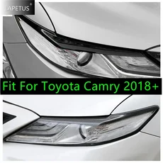 도요타 캠리 18-21 전면 헤드라이트 램프 트림 장식 호환, 카본 파이버 디자인