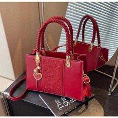 Brielle 中國圖紋風女包 手提包 肩背包 紅色