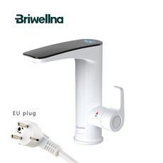 브리웰나 3400W 220V 전기 주방 온수기 수도꼭지 순간 온수 스테인리스 스틸 히터 냉온수, White EU