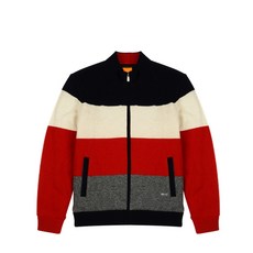 LOUIS CASTEL 男款拼色棉質防風拉鍊外套 3MCSW191N