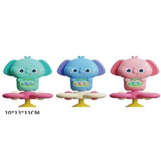 Lucky Baby 嬰兒玩具 多功能旋轉吸盤玩具 節奏玩具, 1個, 小象(顏色隨機出貨)