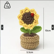 포지티브 에너지 크로셰 해바라기 인형 미니 선인장 재미있는 선물 수제 니트 장식 가정 사무실, 7) B-02