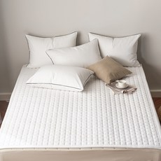 국내제조 띵스룸 블랙라인 100수 고밀도 순면 알러지케어 고정밴드 침대패드, 블랙라인 화이트