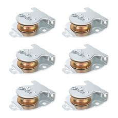 Roauend 6팩 천장 마운트 싱글 풀리 3.8cm(1-1/2인치) 벽걸이 풀리 1cm(3/8인치) 와이어 또는 로프용 아연 도금, 6