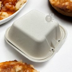 【酷克工具坊】含稅 發票。4吋可降解一次性漢堡盒 - 迷你打包點心/巴斯克蛋糕/舒芙蕾盒, 1個