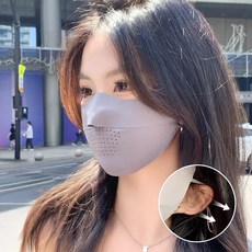 예삐스토어 통풍 마스크 냉감 기미 숨쉬는 귀편한 운동용 여름 안면 쿨 스포츠 자외선차단, 1개, 그레이