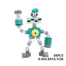 클리어 림즈 몬스터 모델 블록 창의적 조립 음악 로봇 만화 합창단 게임 MOC 브릭 장난감 생일 선물, 01 97pcs