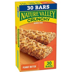 Nature Valley 크런치 그래놀라 바 땅콩 버터 30개 633.6g(22온스) (파우치 15개), 633.6g, 1개