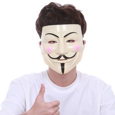 브이포벤데타 가면 가이포크스 해커 어나니머스 코스프레 할로윈 파티 소품 살색, 단품